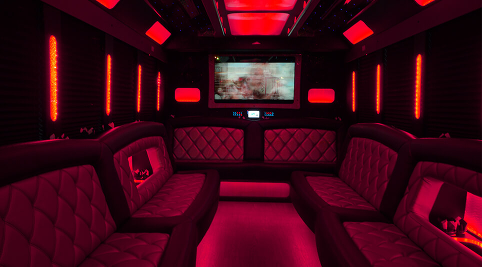 flat-screen TVS and customized seats.