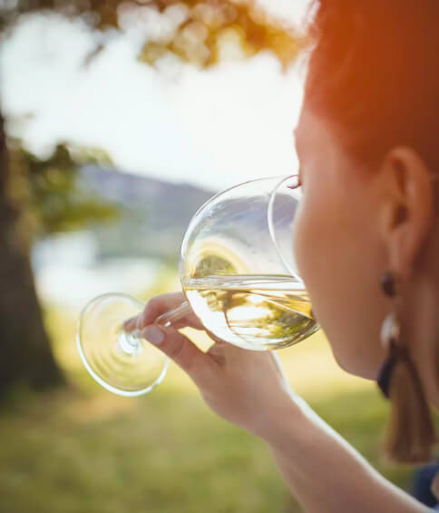 woman in a winery tour