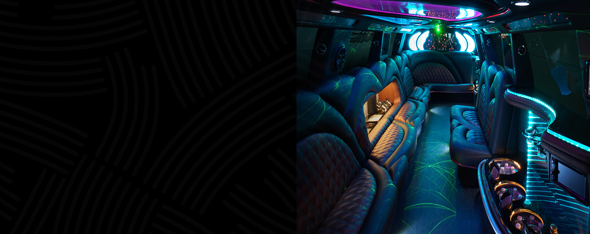 champagne buckets and LED lights in our limos